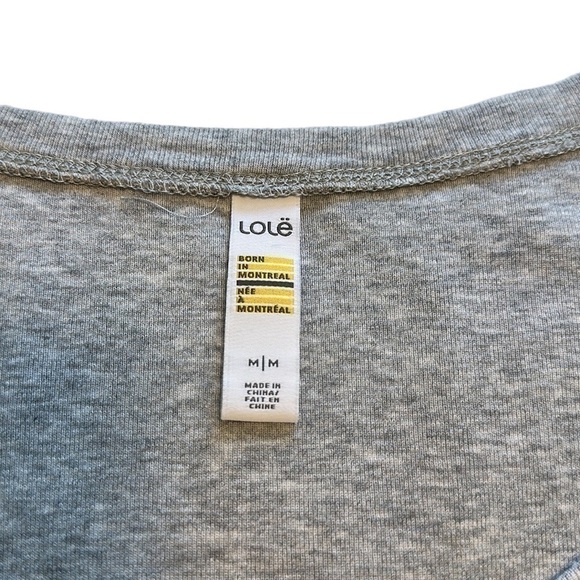 Lole Kimberly Mirtillo Textured Stripes T-Shirt With Drawstring - Size Medium - Picture 5 of 9